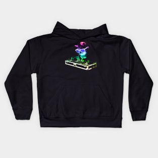 HOUSE CAT (Rainbow DJ Kitty) Kids Hoodie